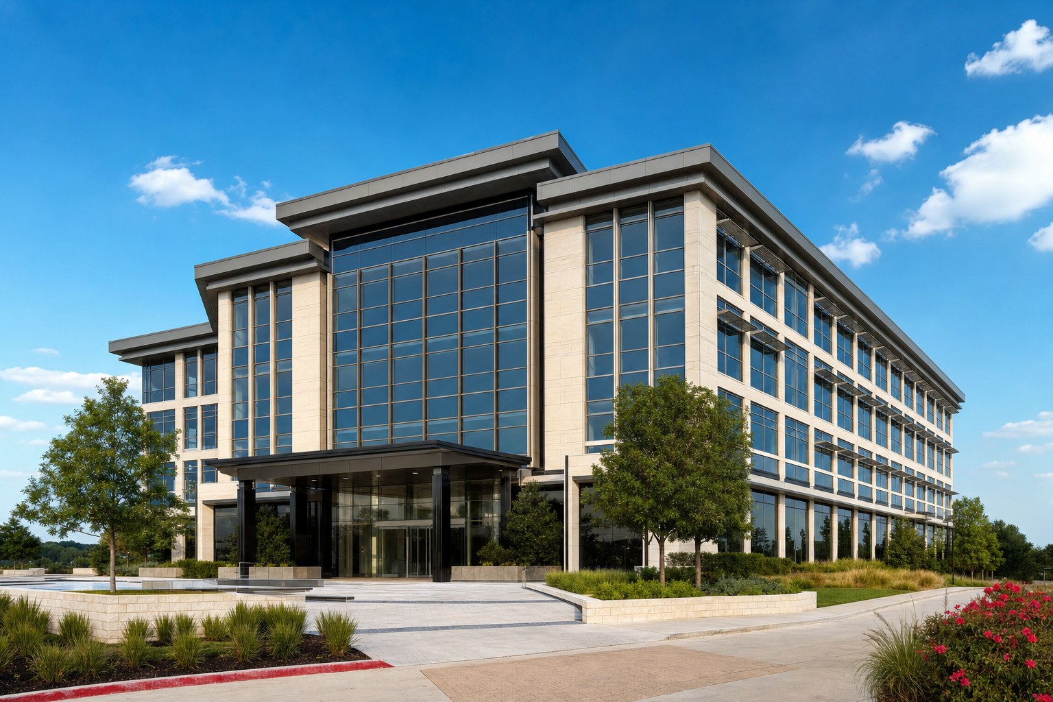 Class A commercial office building exterior
