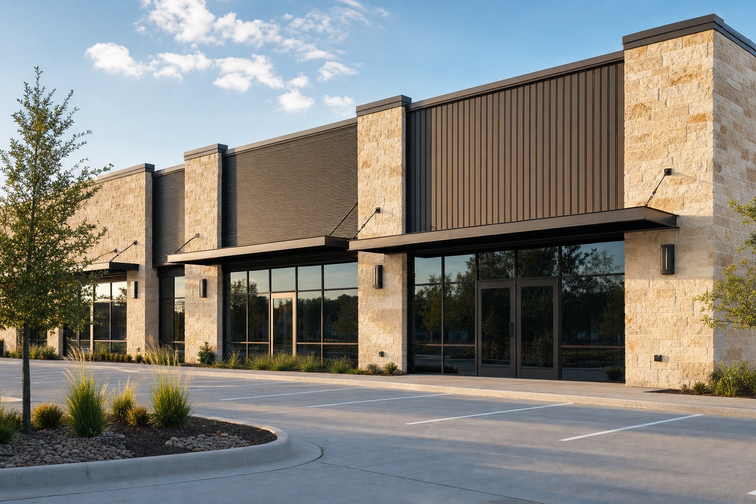 Retail strip center exterior